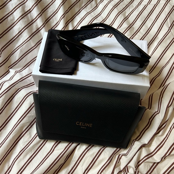 Celine Triomphe Rectangular Black Sunglasses - Picture 3 of 11